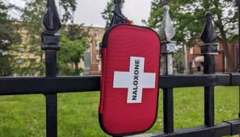 A harm reduction kit containing Naloxone