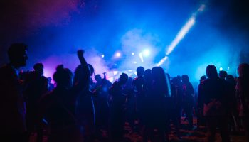 A view from the crowd at a concert venue