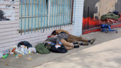 SAN FRANCISCO CA USA 04 12 2015: Homeless has one of the Golden State most intractable problems. In San Francisco words like crisis and epidemic often describe the vast number of people on the street.