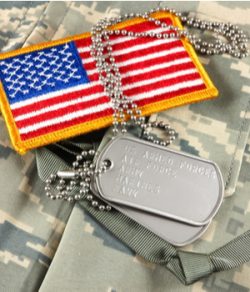 army dog tags and patch